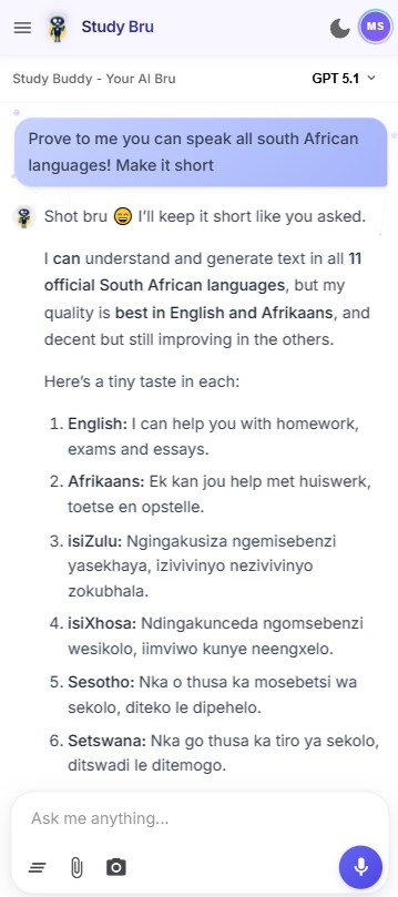 StudyBru specialized subject tutors for South African students