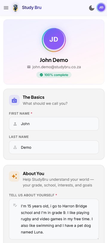 User profile customization